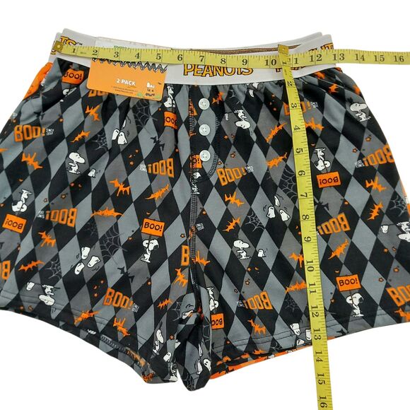 Peanuts Fleece Boxer Briefs Mens Small Orange Black Set of 2 Soft Underwear - Picture 10 of 10